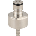 Carbonation & Line Cleaning Cap - Stainless - Ball Lock Quick Disconnect (QD) (Bev/Gas Compatible)