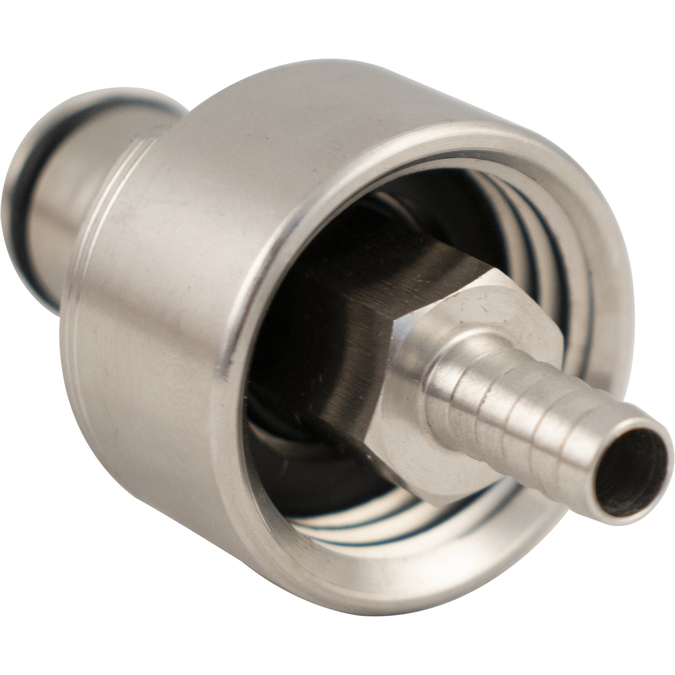 Carbonation & Line Cleaning Cap - Stainless - Ball Lock Quick Disconnect (QD) (Bev/Gas Compatible)