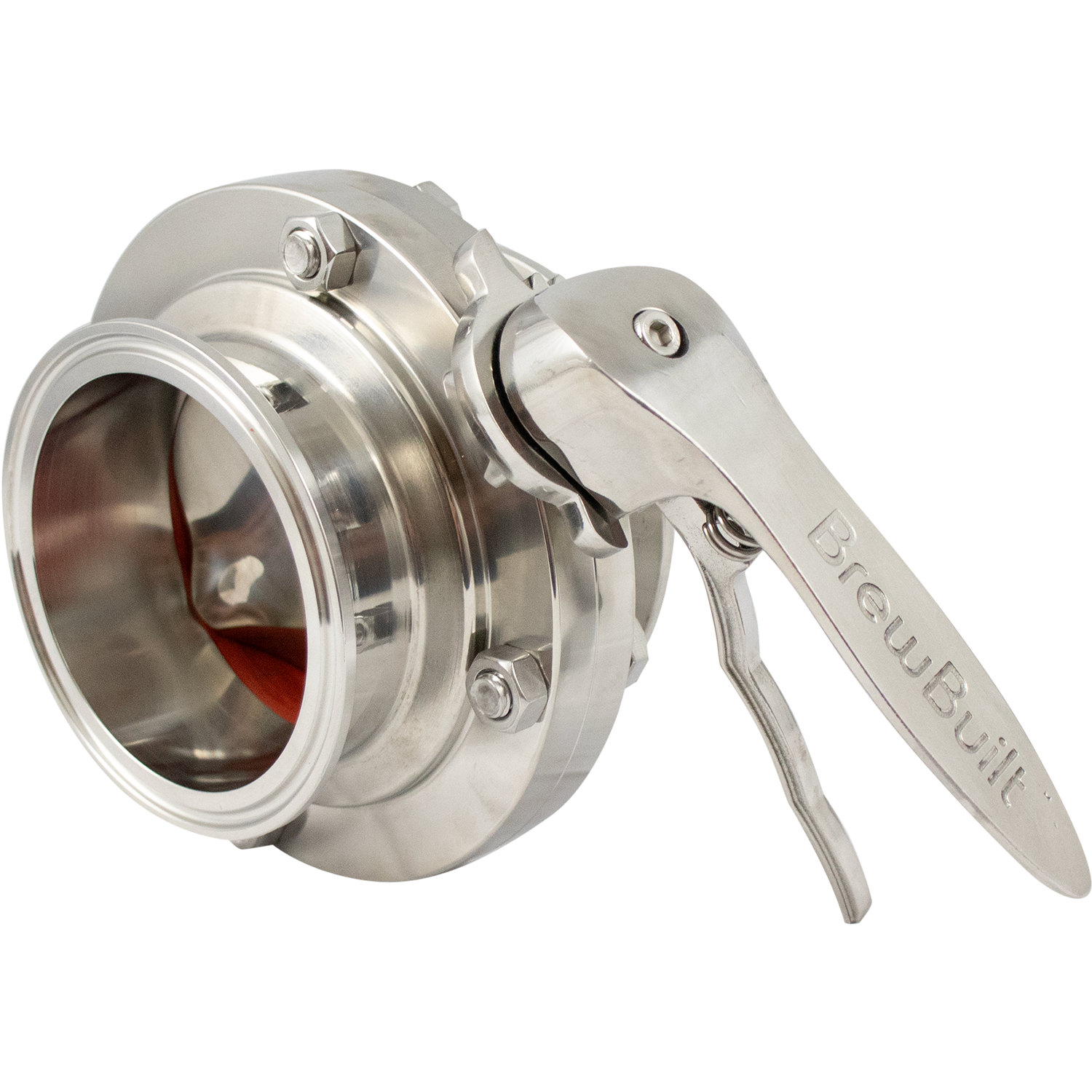 BrewBuilt - 3 in. T.C. Butterfly Valve with BrewBuilt Handle - Polished