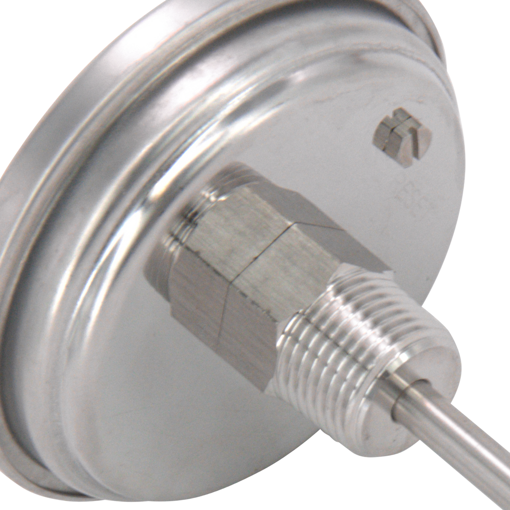 BrewBuilt - Thermometer - 1/2 in. NPT - 3 in. Dial Face x 2 in. Probe