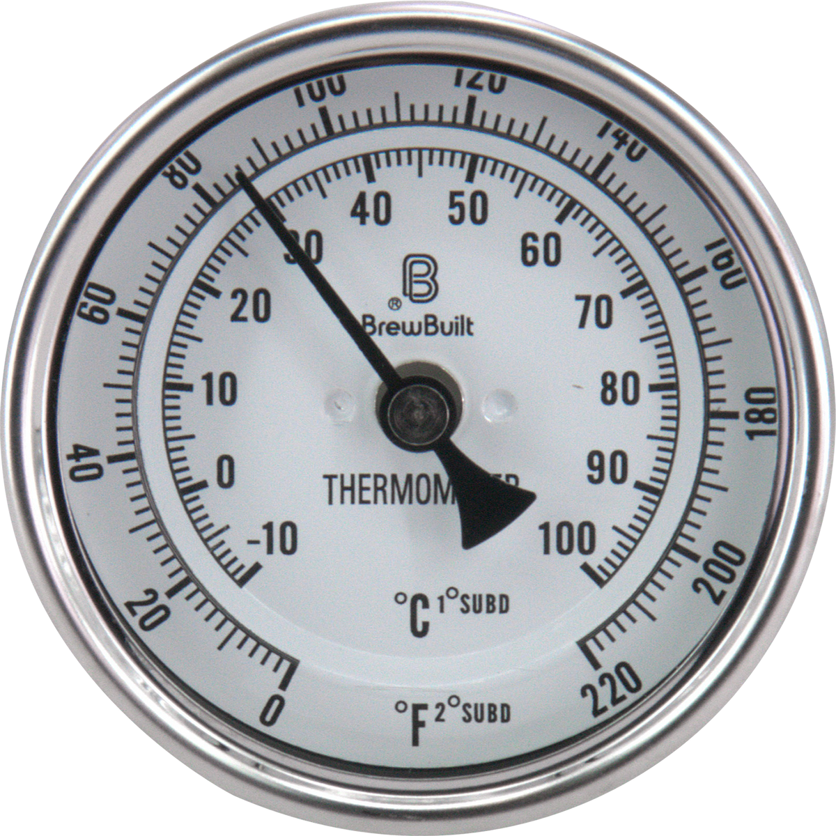 BrewBuilt - Thermometer - 1.5 in. T.C. - 3 in. Dial Face x 6 in. Probe