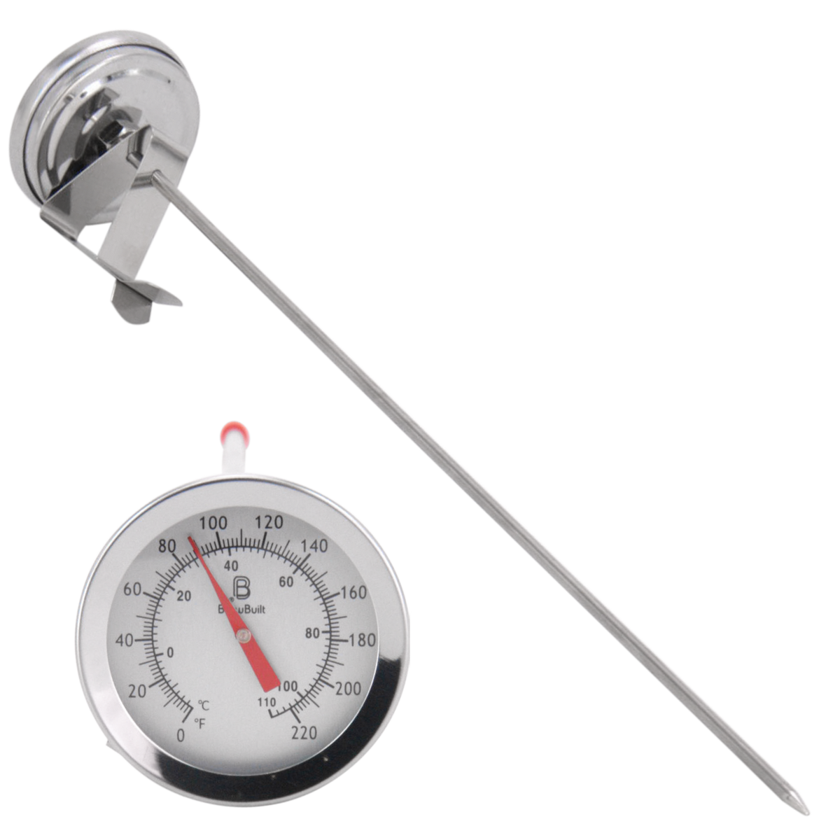 BrewBuilt - Thermometer - Clip On - 2 in. Dial Face x 12 in. Probe