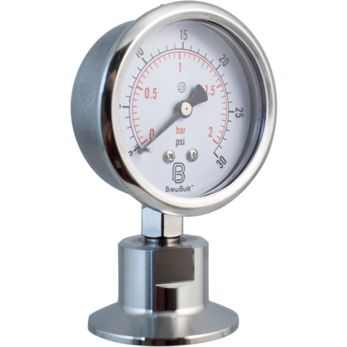 BrewBuilt® Stainless Pressure Gauge | 1.5